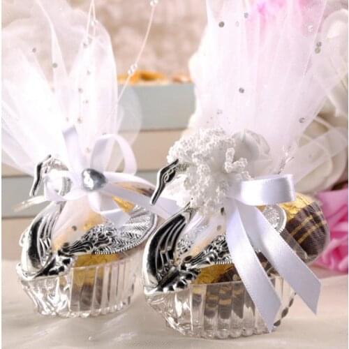 Swan Wedding Party Gift Candy Boxes Elegant Favours Anniversary Celebrations Birthday chocolate covers Box decoration