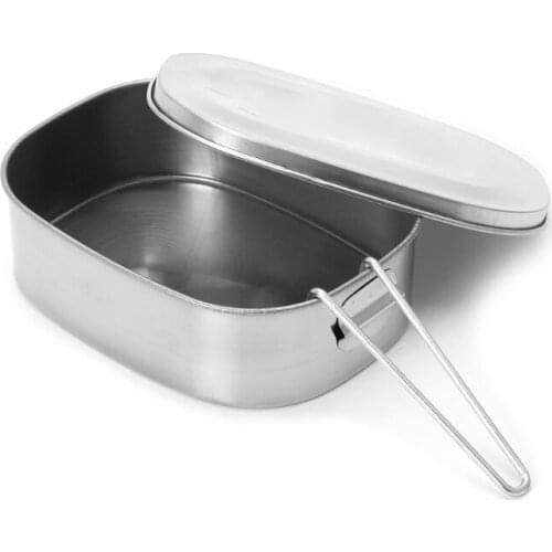 Stainless Steel Square Lunch Box Bento Food Picnic Container Travel 1/2 Layer L4MB