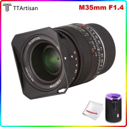 TTArtisan 35mm F1.4 Full Fame Fixed Focus Lens Large Aperture Prime Aluminum Lens for Leica M-mount M-M M240 M8 M9 M10 Cameras