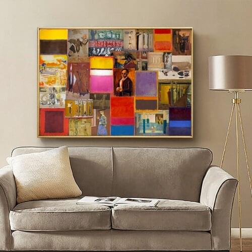 Canvas Prints Wall Art Posters and Prints Canvas Painting Mix and Match Mark Rothko Abstract Picture for Living Room Home Decor