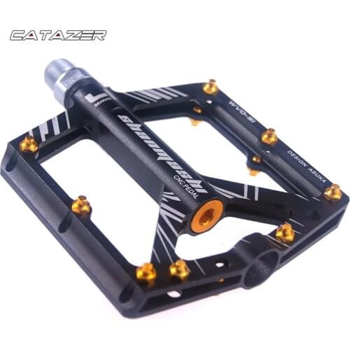 Catazer Bicycle Pedals 8 Bearings Wide Non-slip Aviation Aluminum Alloy Bike Pedal Ultra MTB Pedal With Shackles Bicycle Pedal