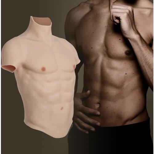 CYOMI Handmade Realistic Silicone Muscles Cosplay Costumes Fake Chest For Man Fake Abs Cover Your Belly For Crossdresser