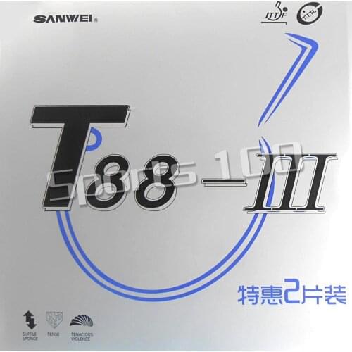 2 Pcs Sanwei T88-III Pips-In Table Tennis PingPong Rubber with Sponge