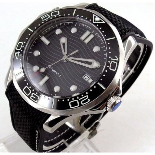 Luxury 41mm Mechancial Men Watch Sapphire Glass NH35 MIYOTA Movement Steel Band Ceramic Bezel Date Function