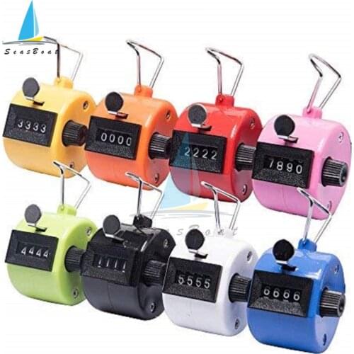 Clicker 4 Digit Number Counters Plastic Shell Hand Finger Display Manual Counting Tally Clicker Timer Soccer Golf Counter