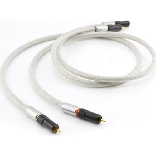Pair Prime M2 A-OF8N copper braided shield HIFI interconnect cable with RCA plug connector