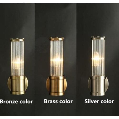 Modern Lustre Crystal Wall Lamp Bronze/Silvery Bedroom Led Wall Lights Fixtures Living Room Wall Sconce Lights