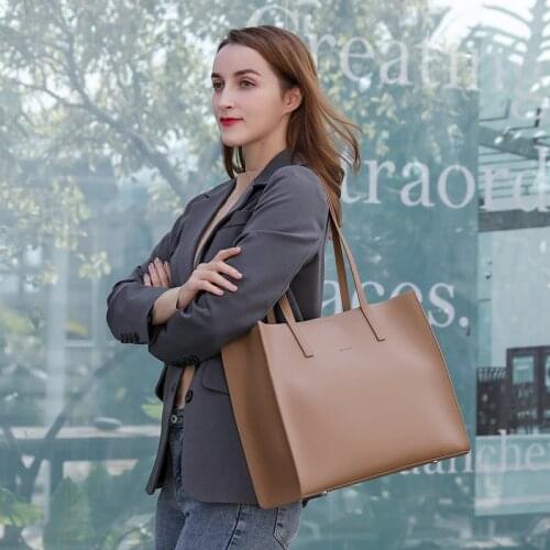 WOONAM Women Fashion Handbag Genuine Calf Leather Extra Large A4 Laptop Notebook Holder Shopper Tote Bag GB102048
