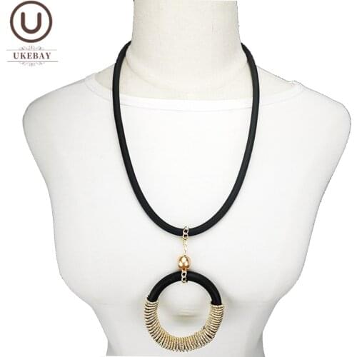 UKEBAY Handmade Jewelry Women Gold Color Pendant Necklaces Short Sweater Chain Luxury Gothic Necklace For Party Birthday Gifts