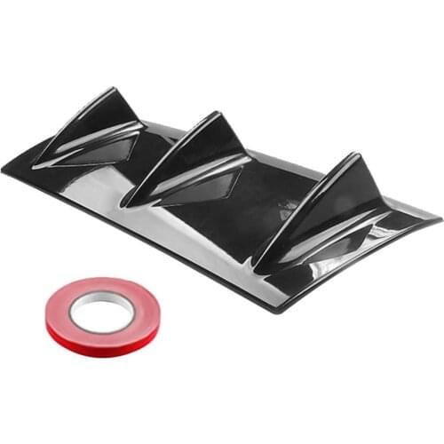 Universal Auto Car Rear Bumper Chassis Deflector Shark Fin Spoiler Accessory Gloss Black Strip Auto Accessories