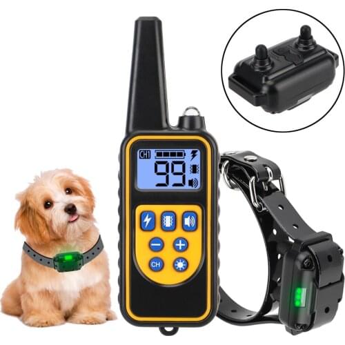 With LCD Display for All Size IP67 Waterproof Electric Remote Control 800m Pet Dog Training Collar Rechargeable