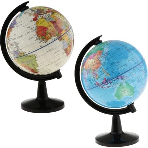 Rotary World Globe Model Globe World Map Geography Educational Toy With Stand for School Classroom Teaching Aids Students Kids