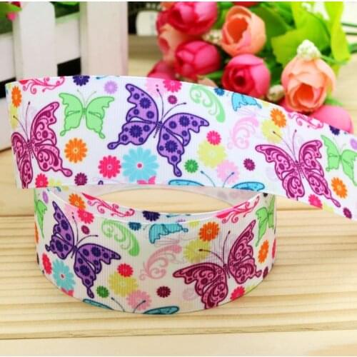 1.5'' Free shipping butterfly printed grosgrain ribbon hairbow headwear party decoration diy wholesale OEM 38mm P5262