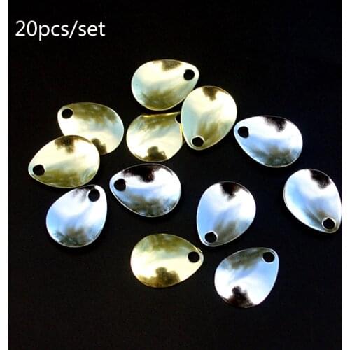 20pcs/lot Fishing Spinner Rings Blades Smooth Nickel Spoons Plaice Tackle Craft DIY bait fishing tool lure accessories
