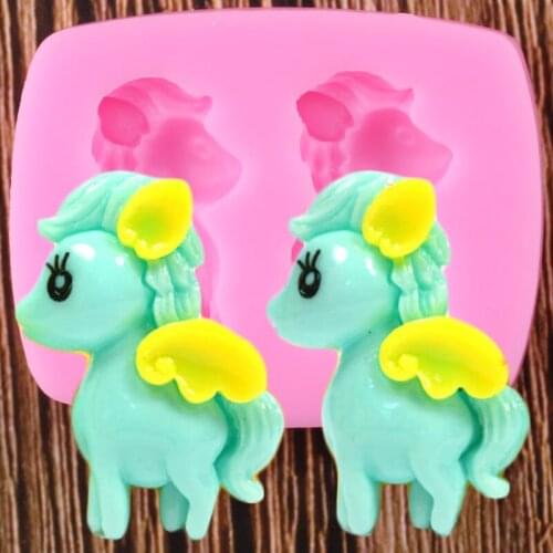 3D Pony Silicone Molds Baby Birthday Cake Decorating Tools Fondant Chocolate Gumpaste Mould Cake Baking Candy Clay Moulds