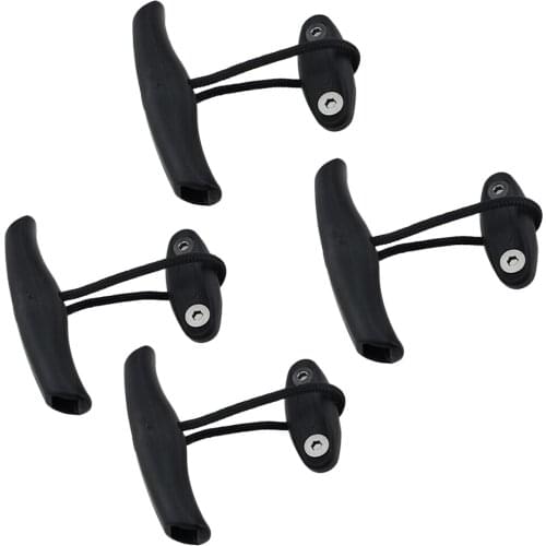 4 pcs 4'' Plastic Kayak Canoe Carry Handle Pull Handle T-handle With Cord 6MM Solid Braided With Mounting Screw