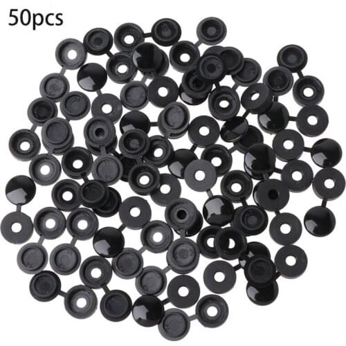 50Pcs Hinged Plastic Screw Cover Fold Cap Button For Furniture Decorative Cover