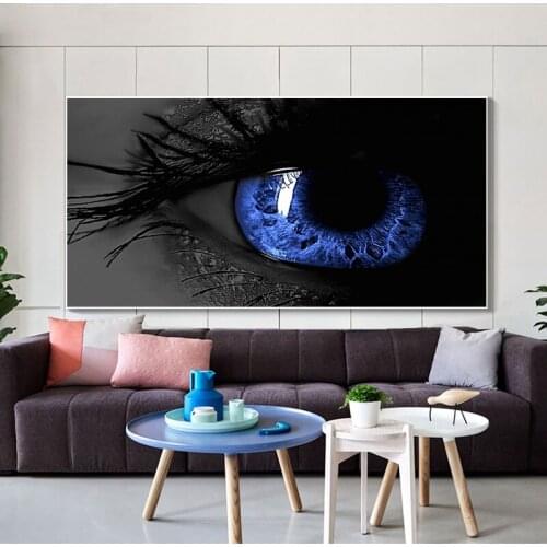 Abstract Big Blue Eye Pictures Canvas Painting Home decor Decorative painting Wall Art For Living Room No Frame