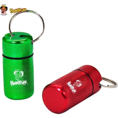 HONEYPUFF obacco Storage Container Aircraft Aluminum T Keychain Metal Smell Proof Smoking Stash Jar For Dry Herb Tobacco