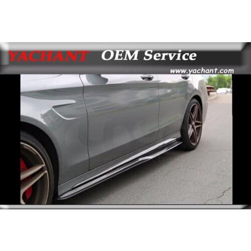 Car-Styling Carbon Fiber Bodykit Skirts Fit For 2015-2016 W205 C63 OEM Style Side Skirt Attachment Garnish