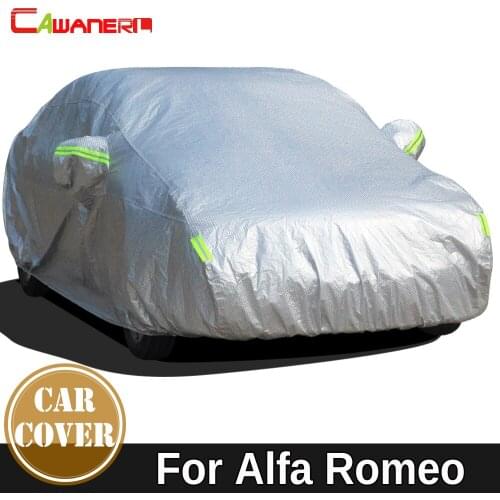 Cawanerl Cotton Thicken Car Cover Anti-UV Sun Shade Rain Snow Hail Dust Protection Cover For Alfa Romeo 147 156 159 166 8C