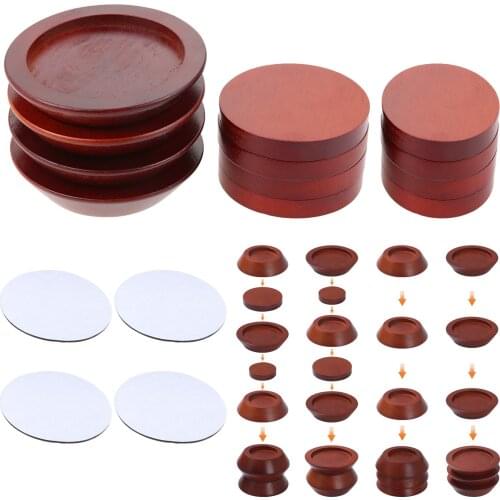 4Pcs Wood Elevating Pad Non-slip Furniture Bed Table Risers Chair Riser Home Decor Furniture Lift Blocks Home Foot Accessories