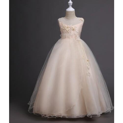 Kids Sleeveless Dresses For Girls Costume Children Clothes 2020 New Fairy Girls Birthday Wedding Party Lace Dress