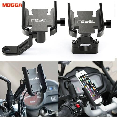 For HONDA REBEL CMX 300 500 CMX300 CMX500 CNC Motorcycle Handlebar Cell Phone Holder GPS Stand Bracket 2017 2018 2019 2020 2021