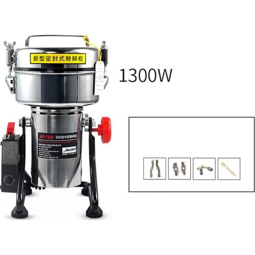 220V Commercial Electric Stainless Steel Sealed Chinese Medicine Grinder Flour Mill Pulverizer Crusher Powder Machine 500G