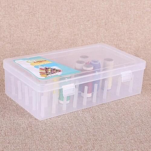 Sewing Thread Holders Storage Container with 42 Compartments, Clear, Large