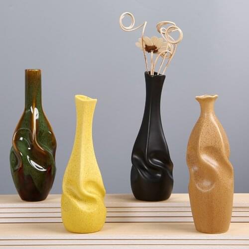 Kiln Change Ceramic Vase Crafts Creative Home Decoration European Flower Desktop TV Cabinet Decoration Succulent Pot Flower Pots