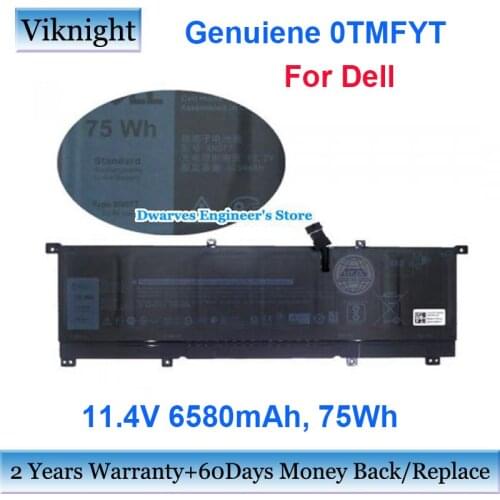 Genuine 0TMFYT 11.4V 6580mAh 75Wh Laptop Battery 8N0T7 For Dell XPS 15 9575 XPS 15 2-in-1 Precision 5530 2-in-1 Notebook
