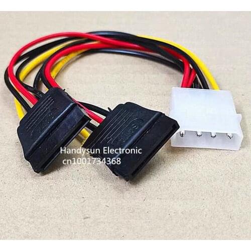 4Pin IDE Male Molex to 2 Female Serial ATA SATA Dual 15pin to 4pin Y Splitter Adapter Hard Drive Power Supply Cable Connector