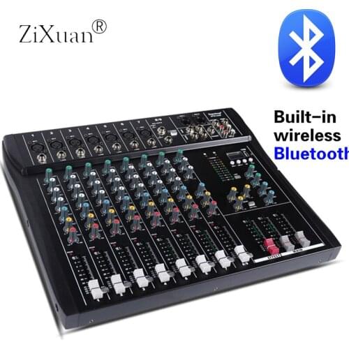 Professional 8channel Stage Performance Conference DJ Mixer With Bluetooth USB Built-in 48V Phantom Power Audio Sound Mixing C