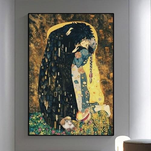 Nordic Beauty and The Beast Canvas Painting Modern Art Figure Wall Poster HD Print for Living Room Bedroom Home Decor Picture