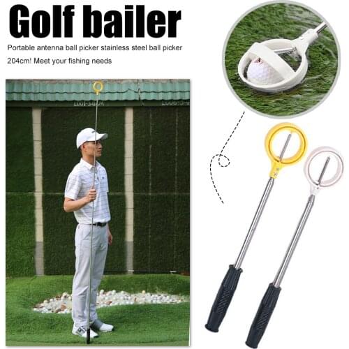 Golf Ball Retriever for Water Stainless 8 Sections Telescopic Extandable Golf Ball Picker Tool Automatic Locking Golf Accessory