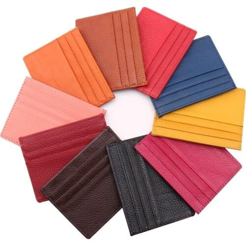 8-Colour PU Leather ID Card Holder Thin Women Men Wallet Coin Purses Business Passport Cover Case Money Bank Credit Clip