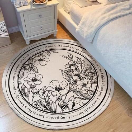 Nordic Shaggy Round Bedroom Rugs Kids Room Living Room Carpet Anti Slip Chair Floor Mats Fluffy Berber Fleece Parlor Area Rug