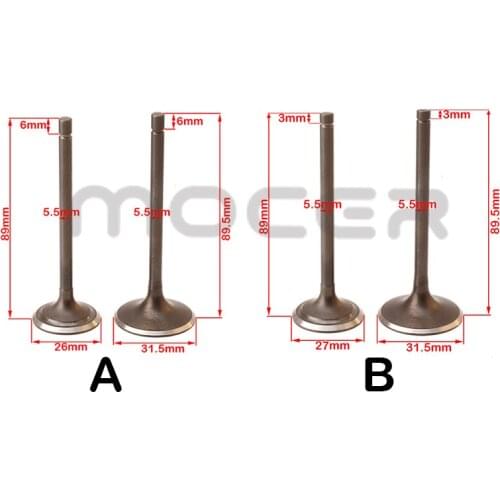 PIT Bike Intake Valve Exhaust Valves fit for Zongshen Loncin Lifan CG200 ATV Go Kart, Moped & Scooter GT-176