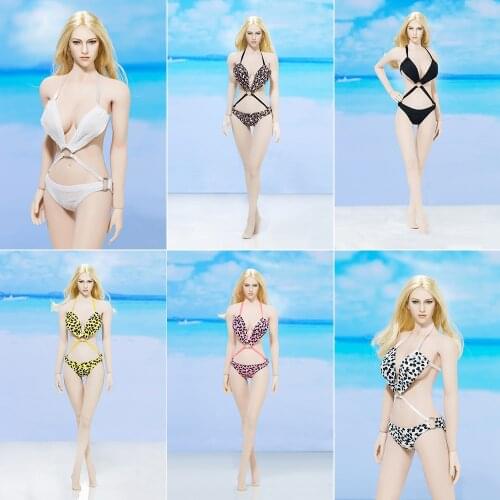 1/6 Scale ATX018 Sexy Deep V One-piece Bikini Swimsuit for 12 inch Action Figure Body Model Toy