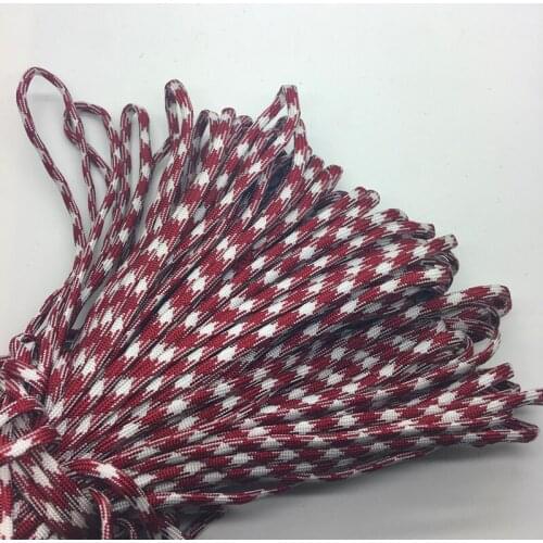 10yards/Lot Mix color Paracord Bracelets Rope 7 Strand Parachute Cord CAMPING HiKING White+Red