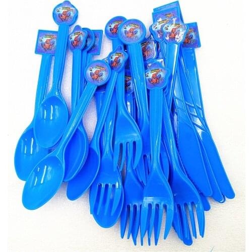 30pc Spiderman Birthday Party Supplies Knife Fork Spoon Tableware Festival Superhero Baby Shower Party Decoration