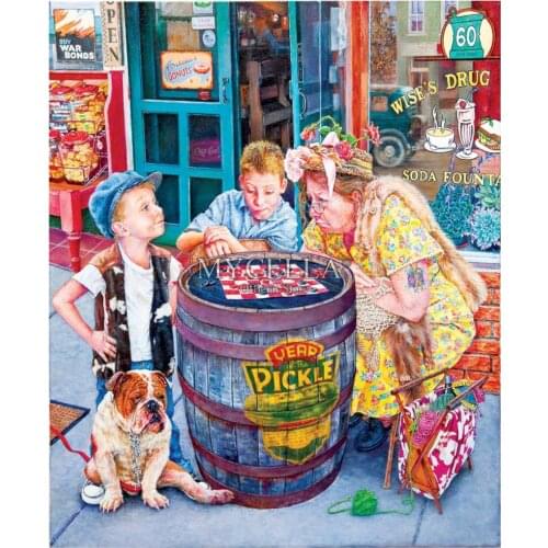 5d Diy Diamond Painting Playing Checkers Mosaic Diamond Embroidery cross stitch Dogs Children Full rhinestones Christmas Gifts