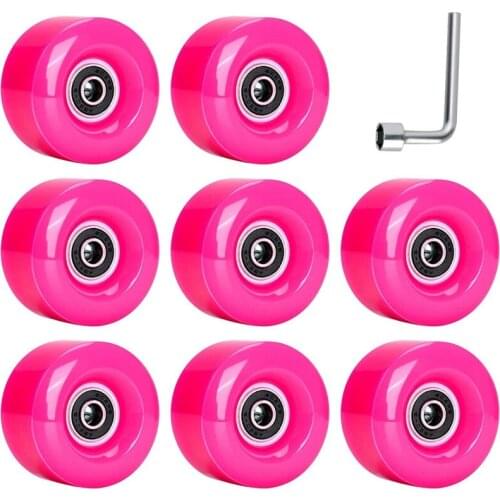8 Pack 58X32mm, 82A Outdoor/Indoor Quad Roller Skate Wheels, Durable Wear-Resistant PU Wheels Replacements