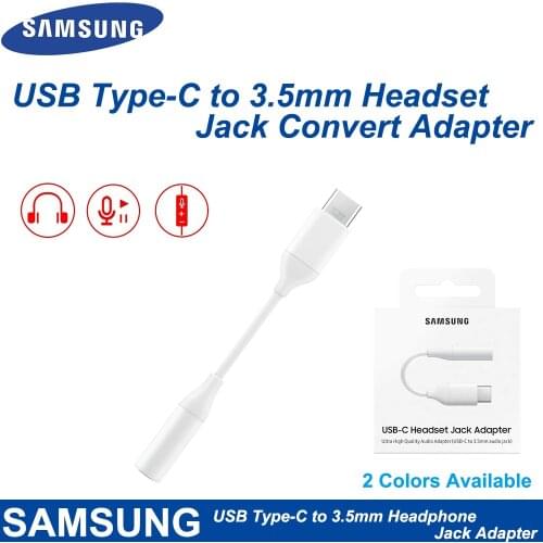 100% Samsung USB Type-C Male To 3.5mm Earphone AUX Audio Cable USB C to 3.5 Adapter Converter For GALAXY A8+ 2018 Note10 Pro