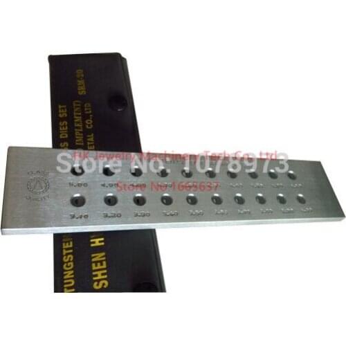 Free Shipping 20 Holes Hole Size 1.10-3.00mm Half Round Shape Draw Plate Jewelry Tungsten Drawplates