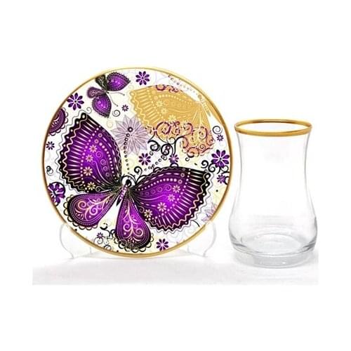 Drop Tea Set 12 pieces Butterfly Gold