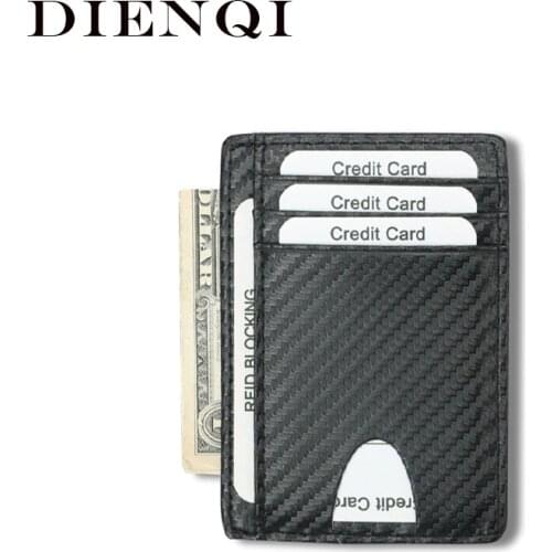 DIENQI Slim Leather Credit Card Holder Mini Thin Business id CreditCard Money Case Short Small Wallet for Men Cardholder Pocket