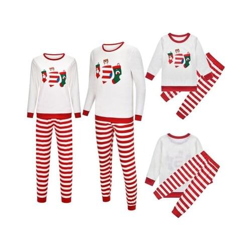 Family Matching Outfits Clothes Christmas Socks Printed Family Clothes Christmas Pajamas Toddler Romper Parent-child Tops Pants