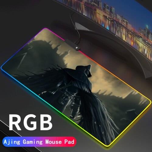 Anime Bloodborne RGB Mouse Pad Computer LED Gaming Mouse Pad Gamer Large Mause Pad USB For Keyboard Mice PC Desk Ma